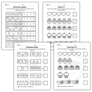 Valentines Counting Math Printable