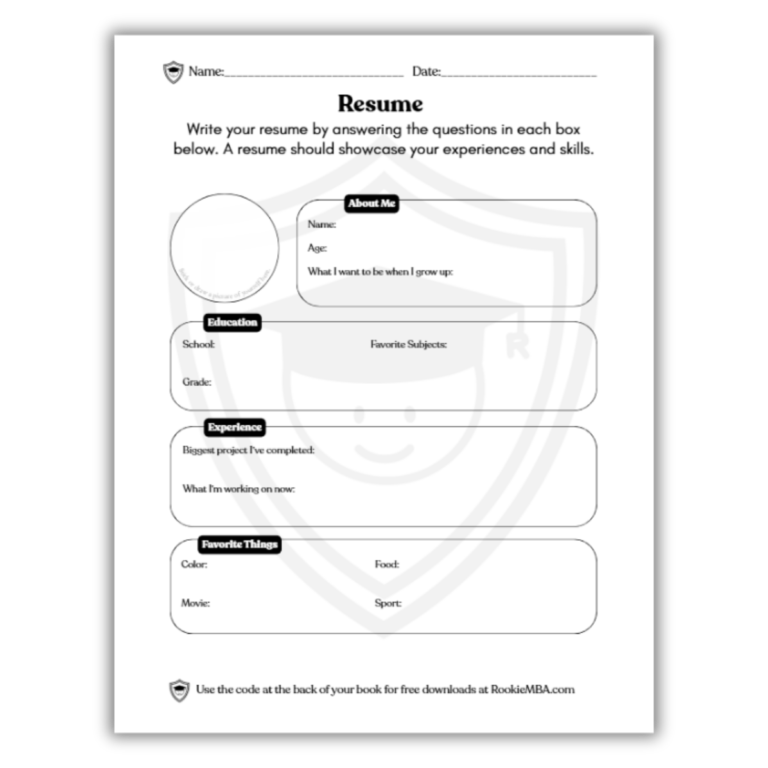 Resume template for kids