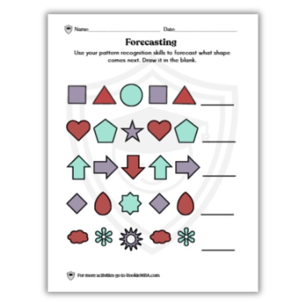 Forecast pattern recognition printable worksheet preschool kindergarten