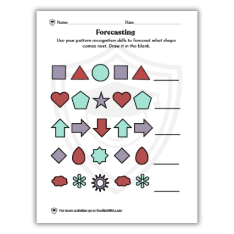 Forecast pattern recognition printable worksheet preschool kindergarten