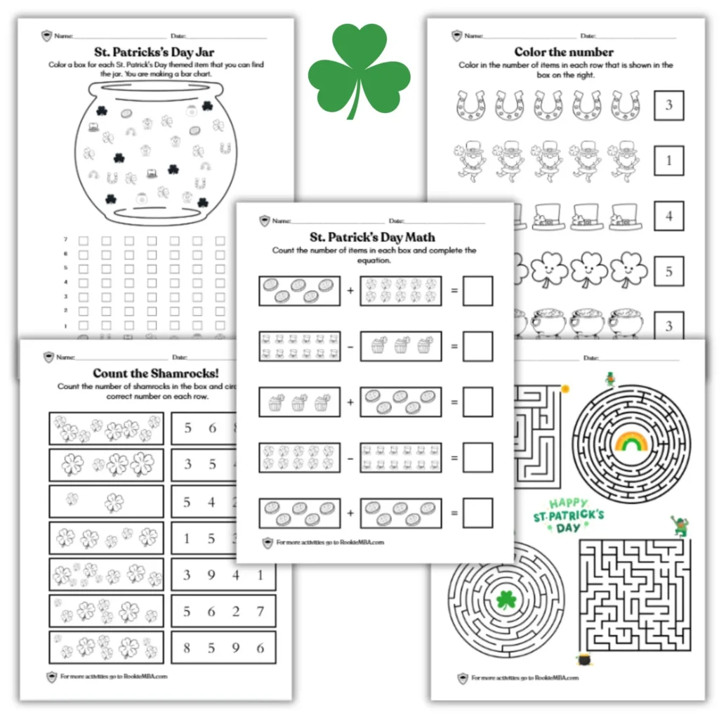 Paddys day free worksheet printable