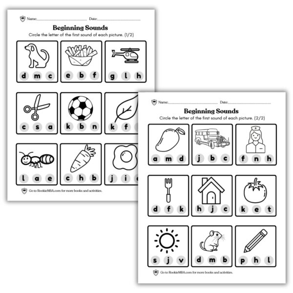 Beginning Sounds Printable