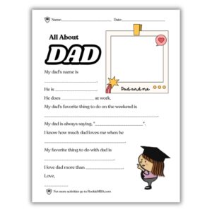 All About Dad Fathers Day Printable