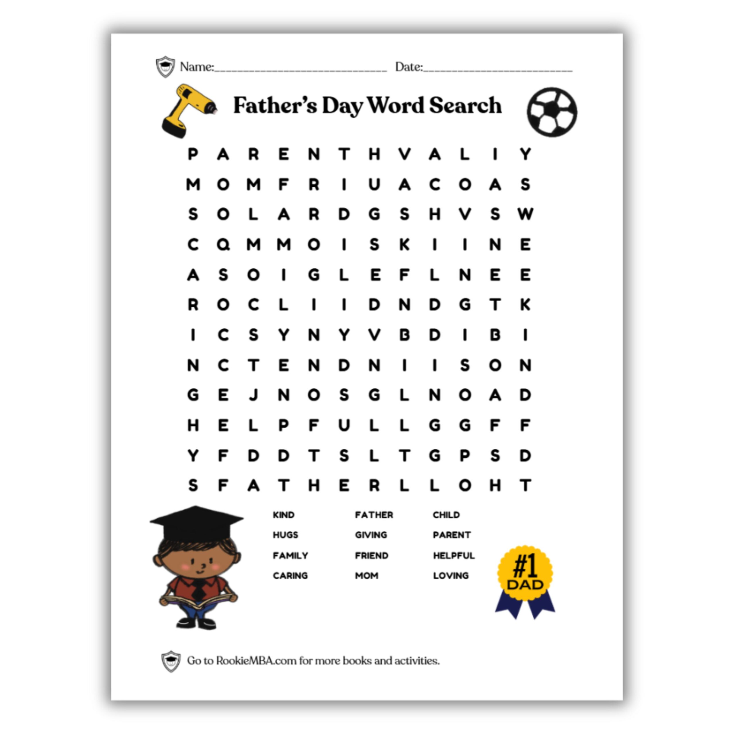 Fathers Day Word Search Printable
