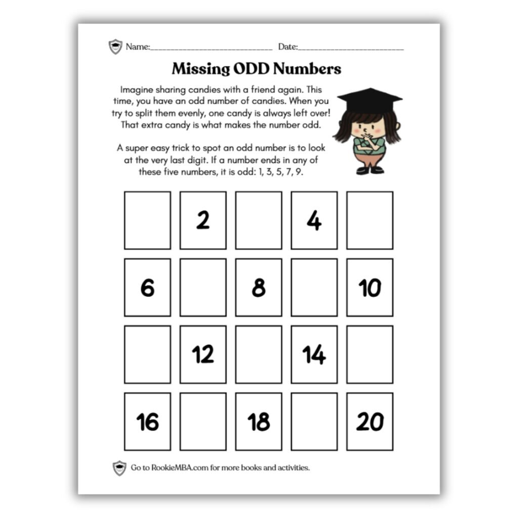 Missing Odd Numbers Printable